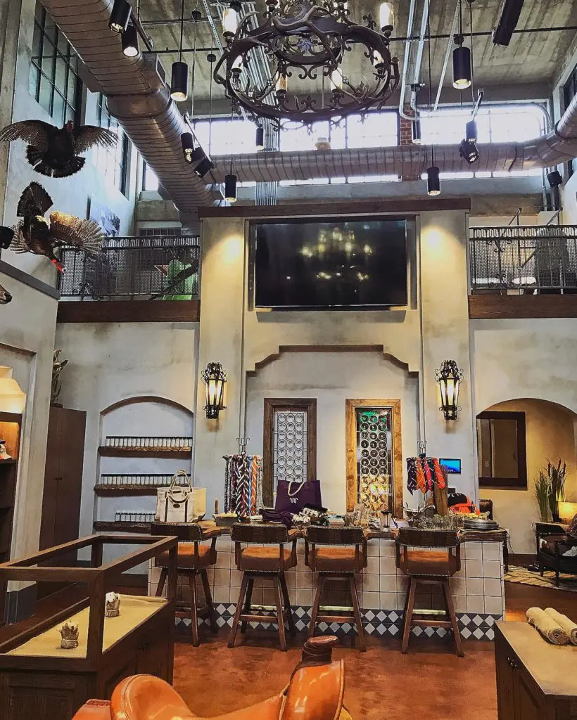 Luxury King Ranch leather goods in their swank new outpost.