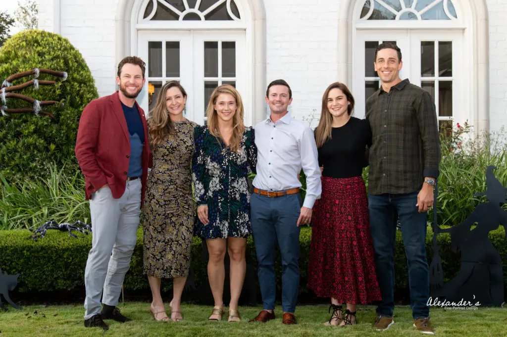 New York Mets player Jed Lowrie and wife Milessa, Krystal and Garrett Thompson, and Maris Castro and husband San Diego Padres player Jason Castro.
  (Photo by Alexander's Fine Portrait Design)