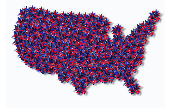How topical is this: Nebojsa Shoba Seric's " State of the Union," 2020, at Keijsers Koning, during Four x Five, at the physical fair exhibition, at Dallas Art Fair Projects. 