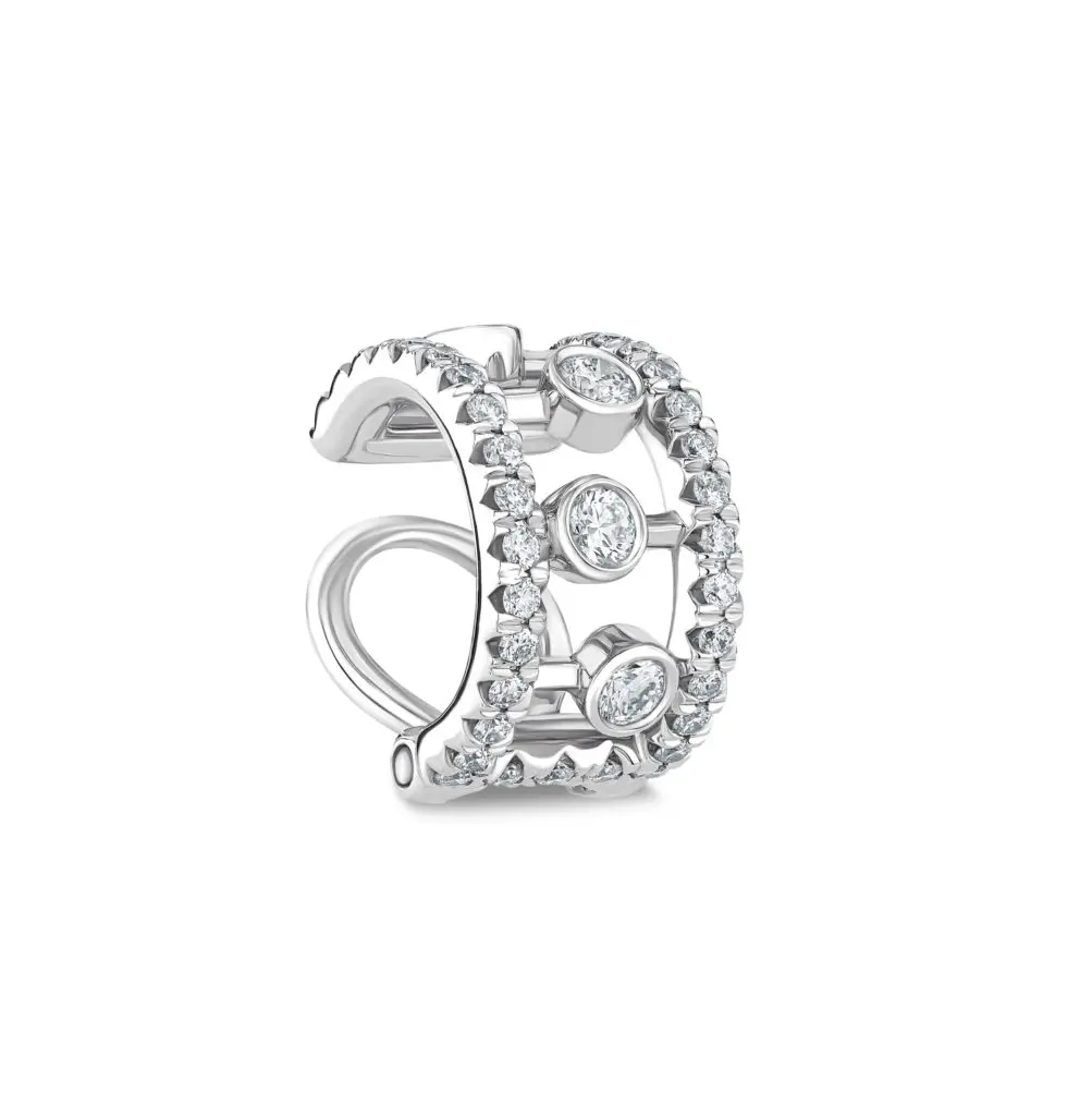 De Beers Jewellers' Dewdrop ear cuff is a playful addition to the collection.