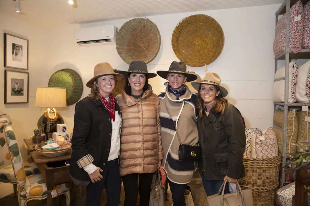 Pamela Sanders, Jennie Getten, Laura Weaver, Louise Hanna join the Courtney Barton/Sarah Bray Bermuda celebration in Round Top. (Photo by Jenny Antill Clifton)