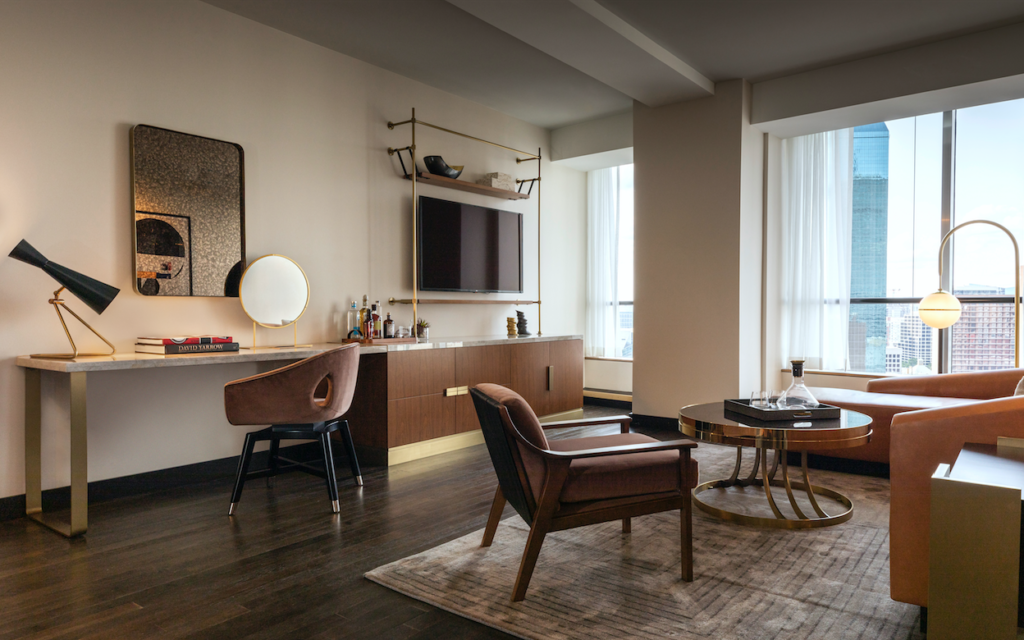 Rooms feature 700 square feet of space and DS & Durga Bowmakers bath amenities. (Photo by Julie Soefer)