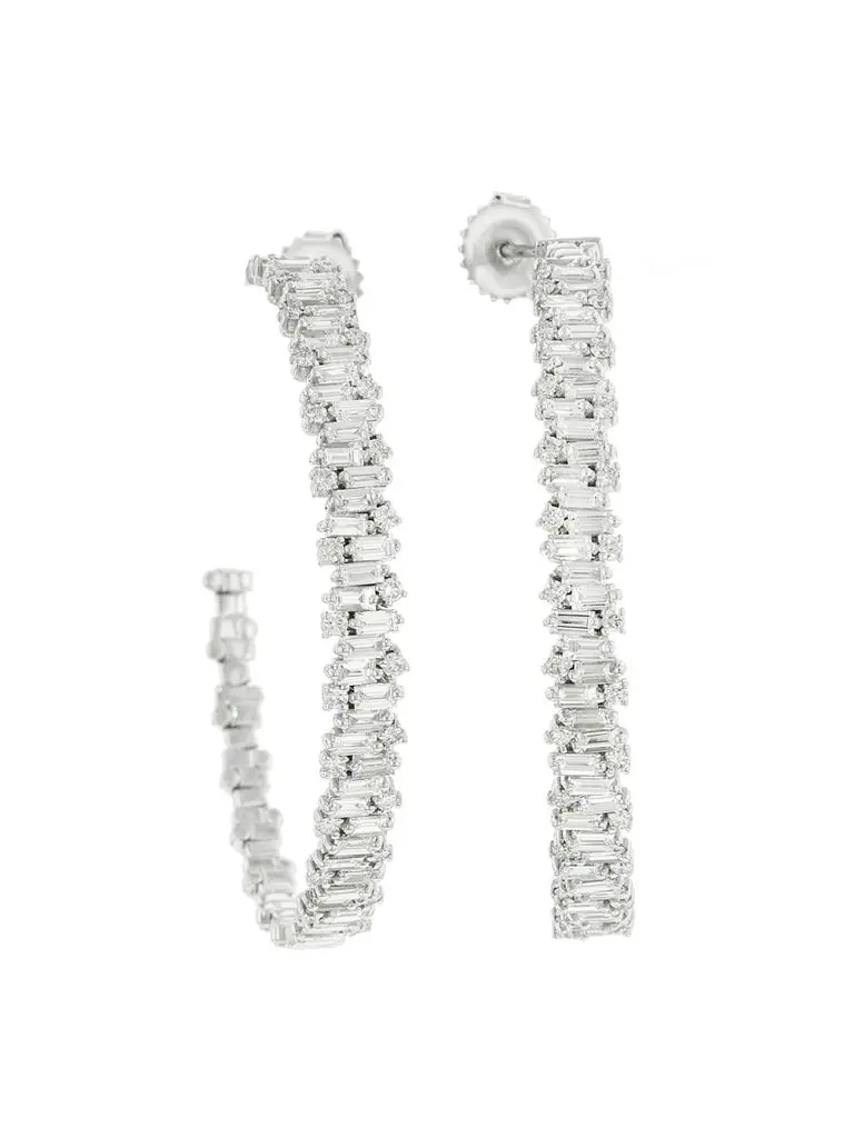 Firework Hoop Diamond Earrings - you don't need them, you want them.