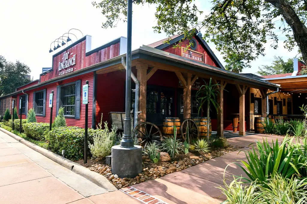 The Barn is the largest private entertaining space at the King Ranch Texas Kitchen.