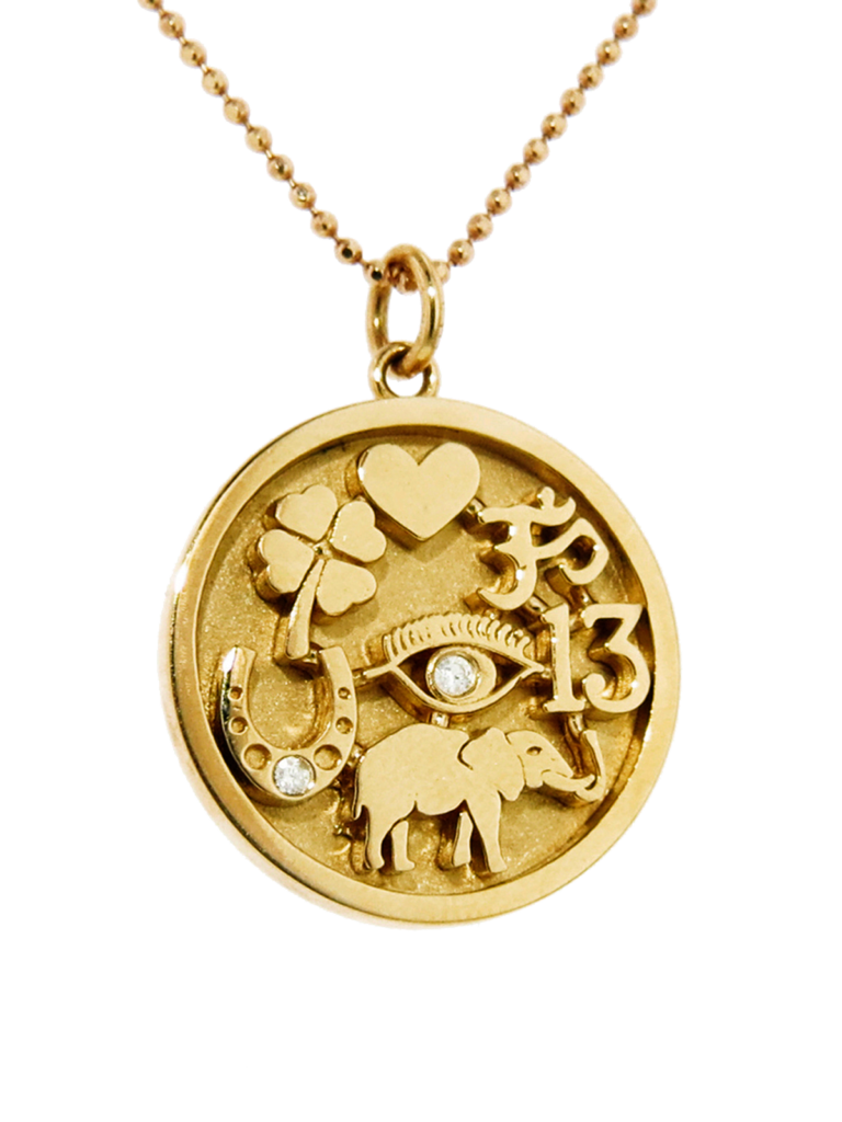 This golden good luck charm covers all the bases.