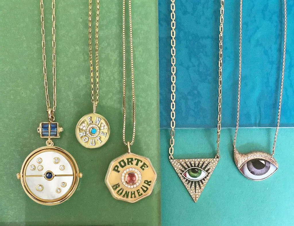 Trendy talisman's like the Evil Eye pendant.