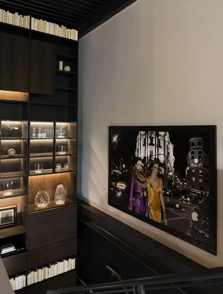 Silvia Papas work from Art of the World  Gallery, which has joined BeDesign in a percentage-of-sale fundraiser for Houston Grand Opera. Molteni&C: 505 Wall System  (Photo by Jack Thompson)