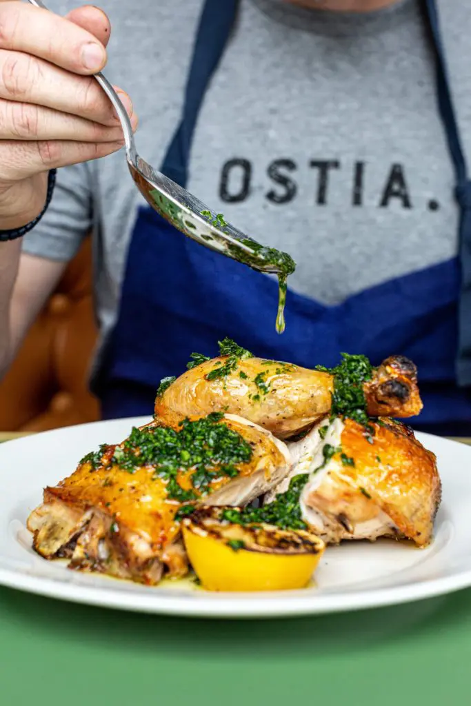Ostia chicken with salsa verde (Photo by Jenn Duncan)