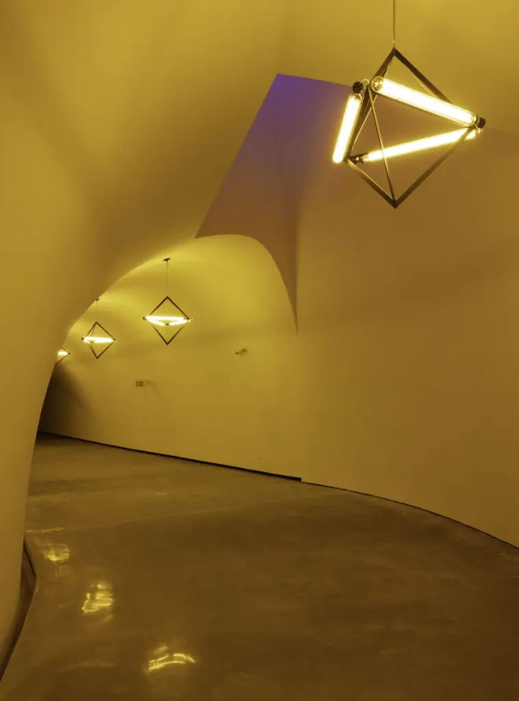 Ólafur Elíasson’s 'Sometimes an Underground Movement' is an illuminated bridge tunnel, 2020, in the Nancy and Rich Kinder Building at the MFAH. (Photo by Richard Barnes, Courtesy of the Museum of Fine Arts, Houston)