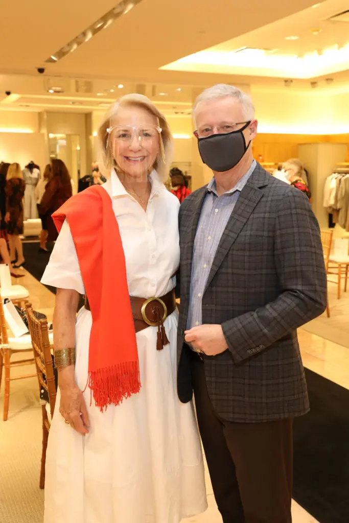 Fran Peterson and Bruno Brady at the Houston Symphony League Fall Luncheon held at Neiman Marcus