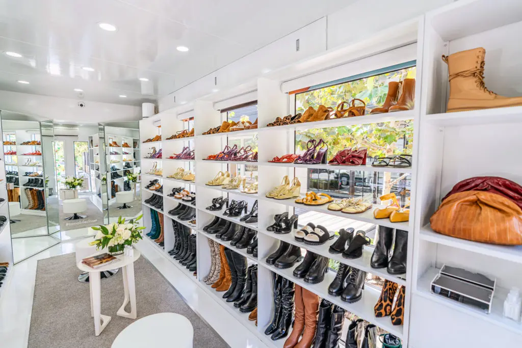 The TM Mobile Shoe Closet is lined floor-to-ceiling with the luxury footwear that has made Tamara Mellon the darling of would-be Carrie Bradshaws everywhere.