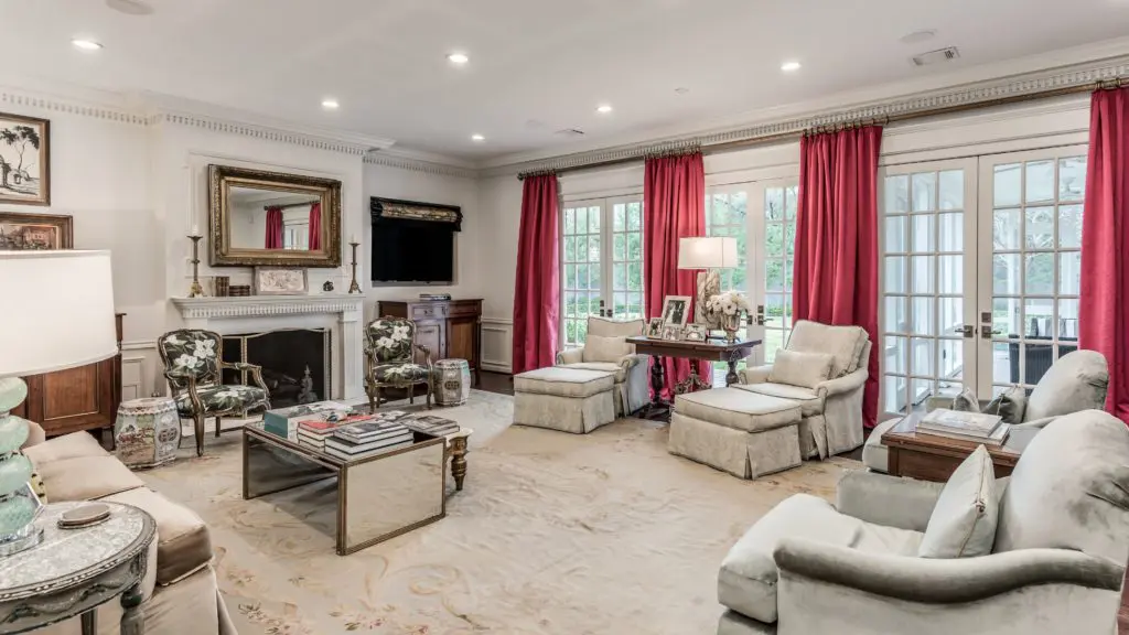 The formal living room is traditional.