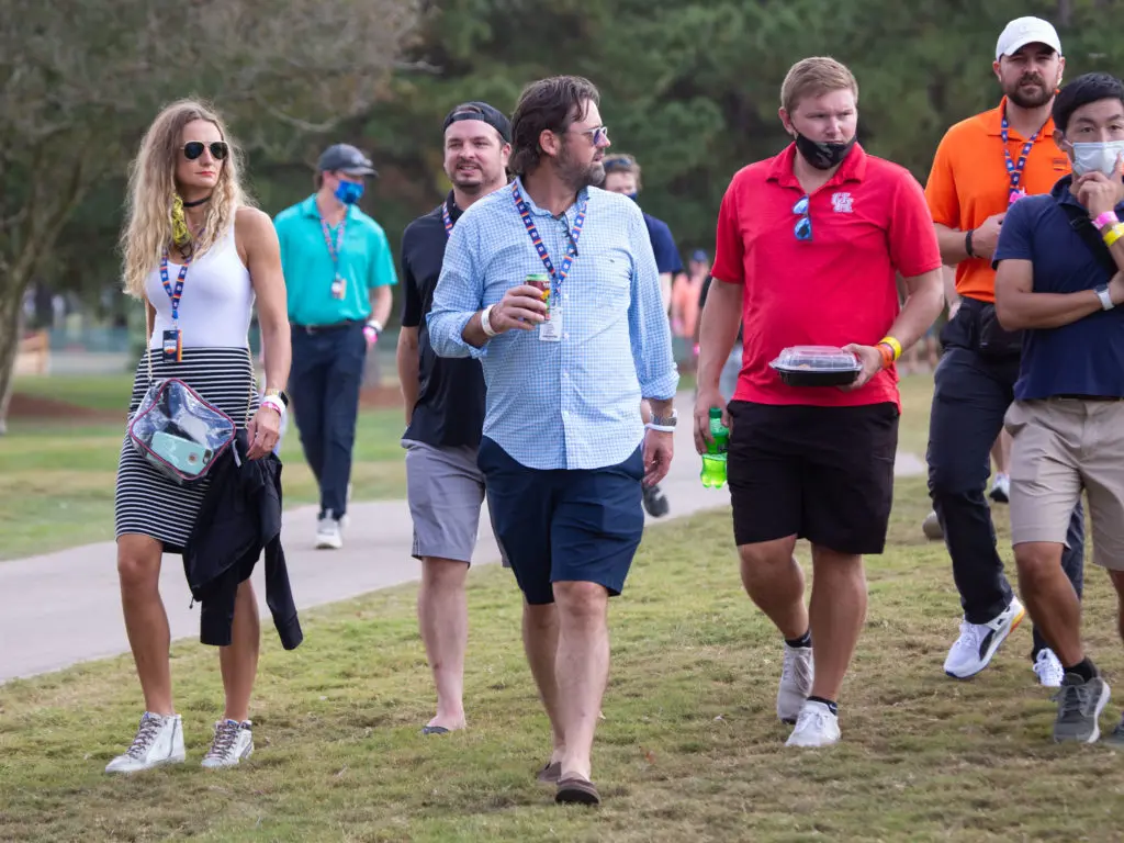 Fans enjoyed getting out on Memorial Park's golf course. (Photo by F. Carter Smith)