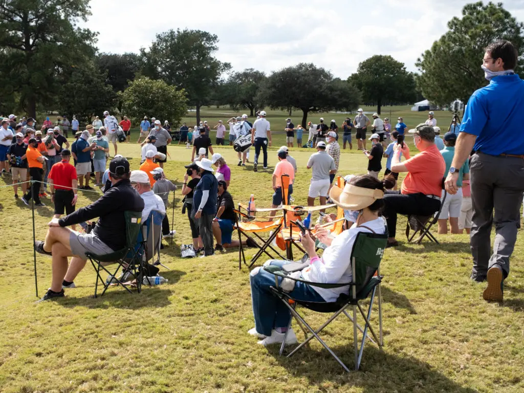 Fans enjoyed getting out on Memorial Park's golf course. (Photo by F. Carter Smith)