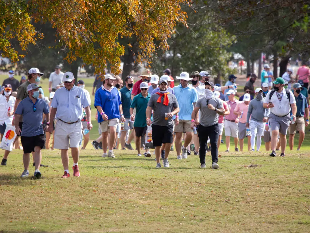 Fans were back on the PGA Tour and the galleries looked larger than just the 2,500 let in. (Photo by F. Carter Smith)