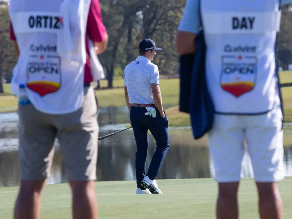Sam Burns is being shadowed and chased by more experienced PGA Tour players, including Jason Day and Carlos Ortiz. (Photo by F. Carter Smith)