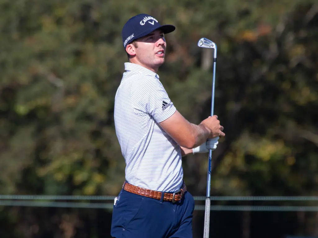 Sam Burns rallied on the back nine at Memorial Park to retake the lead at the Houston Open. (Photo by F. Carter Smith)