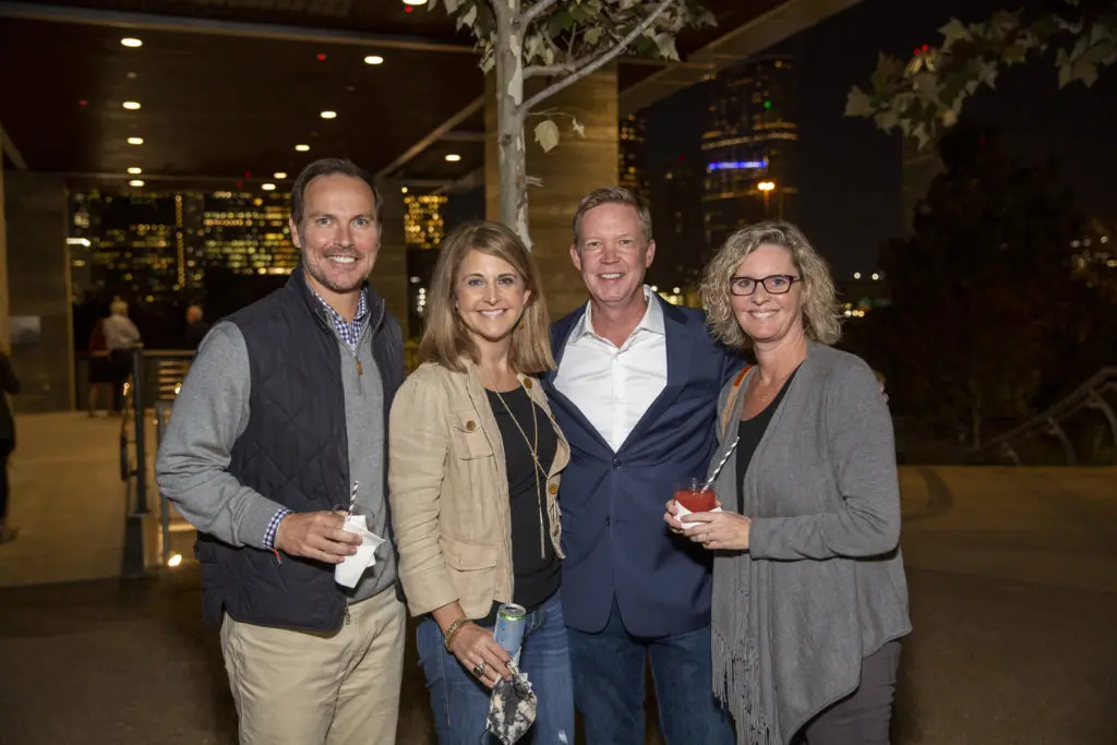 Jonathan & Carrie Brindsen, Rob  & Gretchen Bruce at the Buffalo Bayou Foundation celebration on the banks of  Buffalo Bayou  (Photo by Jenny Antill Clifton)