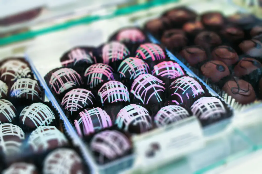 The handmade chocolate bonbons at Bering's at a year-round hit with sweet-toothed customers. (Photo by Chris P. Bachman )