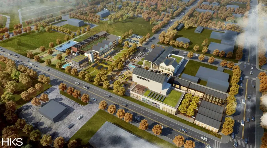 Potential redevelopment of Muenster Cheese Factory in Muenster, Texas. Conceptual rendering by HKS Architects. 