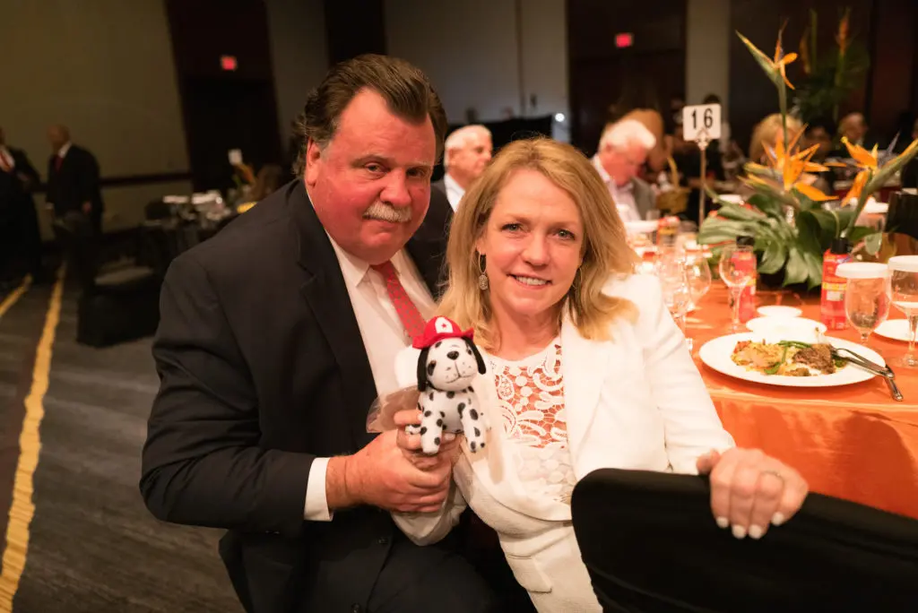 Alex & Robin Brennan-Martin at the  Red Hot Gala benefitting the Houston Fire Fighters Association at the Royal Sonesta Hotel (Photo by Michelle Watson CatchlightGroup.com)