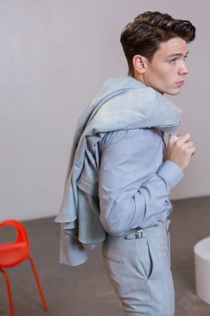 d.RT's adjustable Dylan Blazer in grey, $295