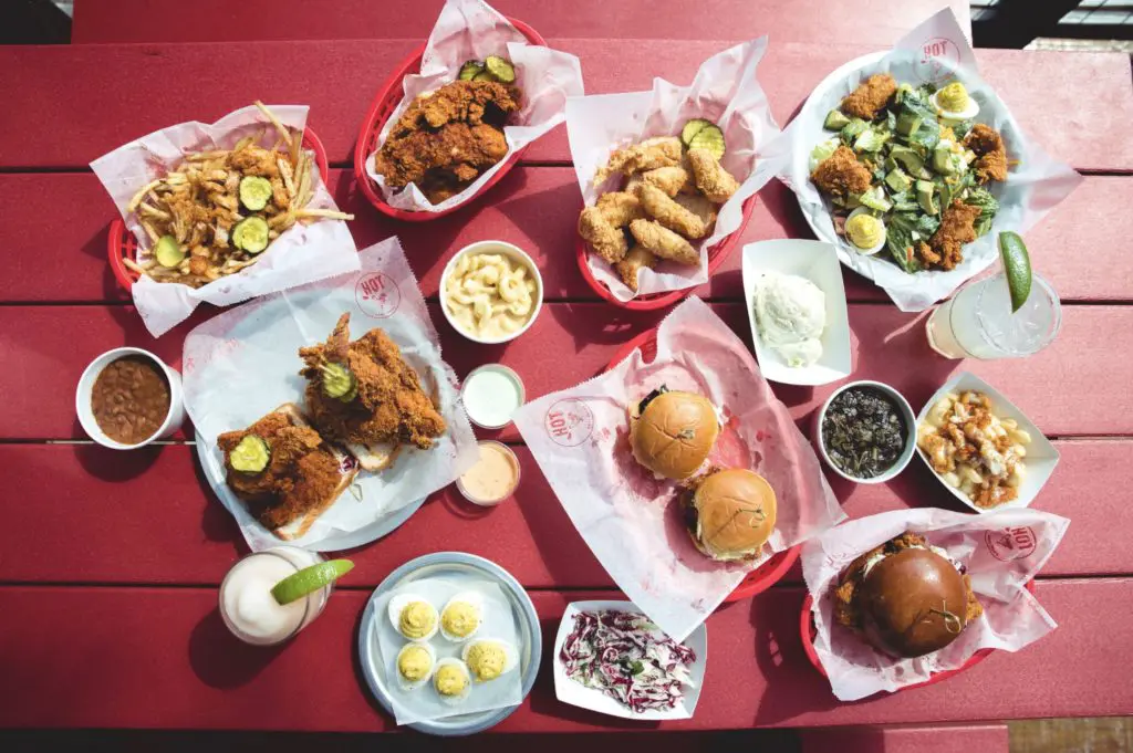 Nashville Hot Chicken, fries, and sides from Tumble 22.