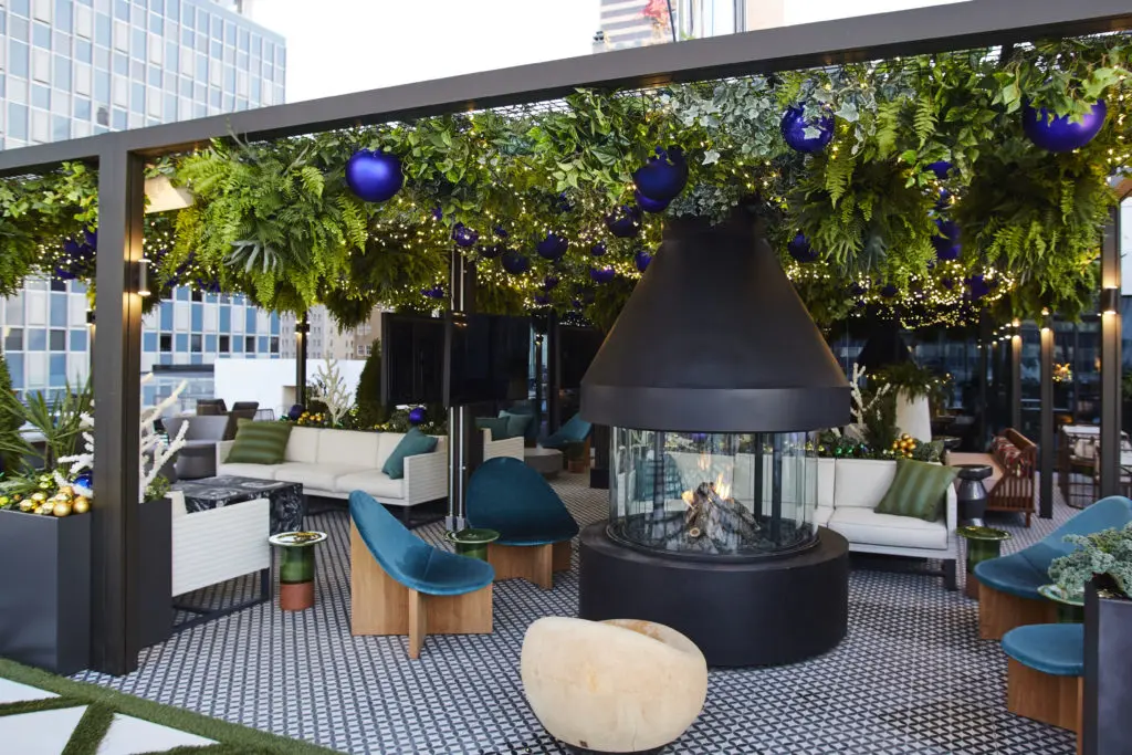 The 9th floor rooftop terrace at Catbird offers plenty of room to social distance. (Photo by Gustav Schmiege)