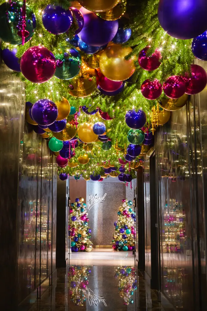 A festive hallway leading up to the Thompson Dallas Hotel's debut cocktail lounge. (Photo by Gustav Schmiege)
