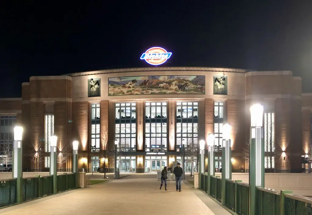 Dickies Arena at night. (Photo by Courtney Dabney.)