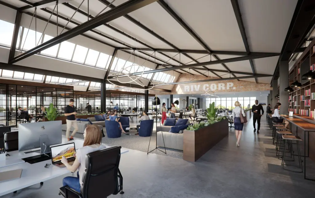East River's Midway development team is talking to some major companies about moving their headquarters to the site.