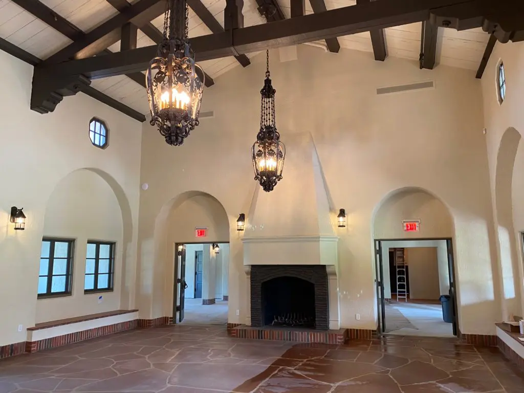 The great room at Lott Hall where Curtis & Windham Architects have completed a a careful renovation that meets historic tax credit requirements.  (Photo by Shelby Hodge)