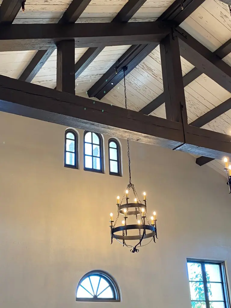 Ceiling detail in Lott Hall, in what was formerly the Historic Clubhouse men's locker room. (Photo by Shelby Hodge)