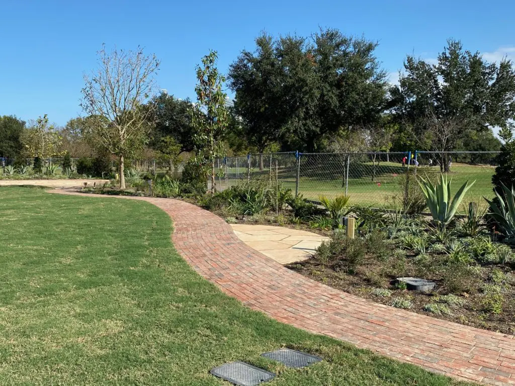 New York-based Michael Van Valkenburgh Associates led that project that saw stone walkways added to the Historic Clubhouse/Lott Hall grounds. (Photo by Shelby Hodge)