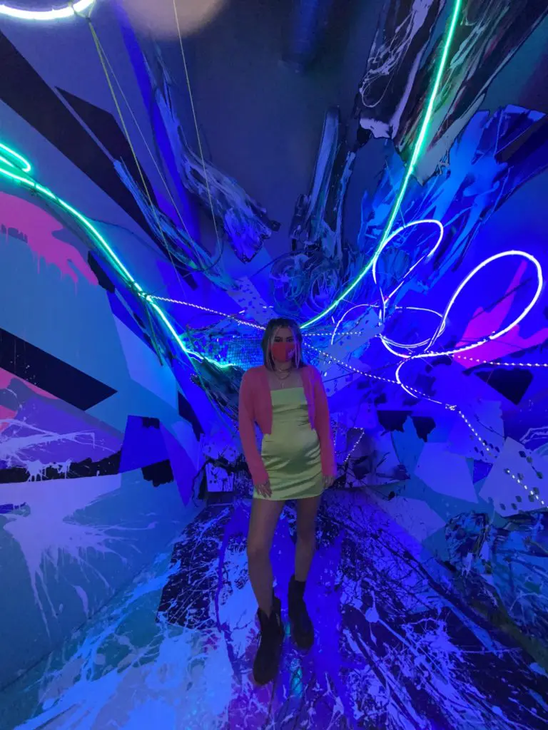 Artist Samantha Parker's "Flare" is a  large-scale linear abstraction made of paper and plastic. (Photo by Nicole Betts)