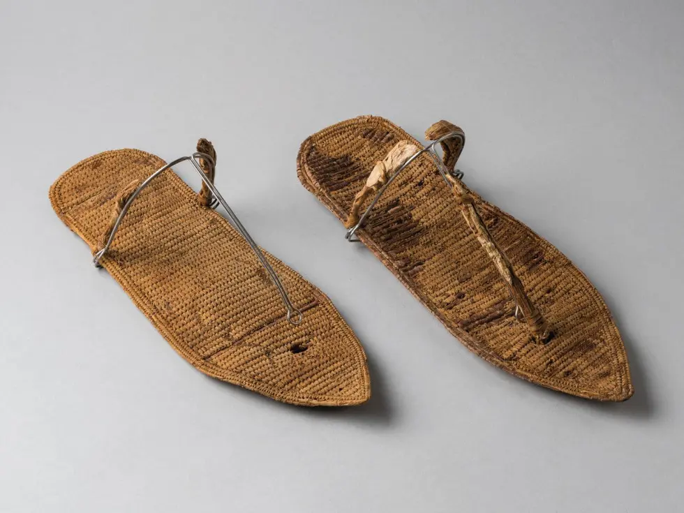 Sandals made of palm leaves.