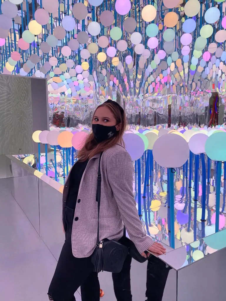 The 200 LED globes of "Alien Grass" create an irresistible photo op. (Photo by Madeline Coats)
