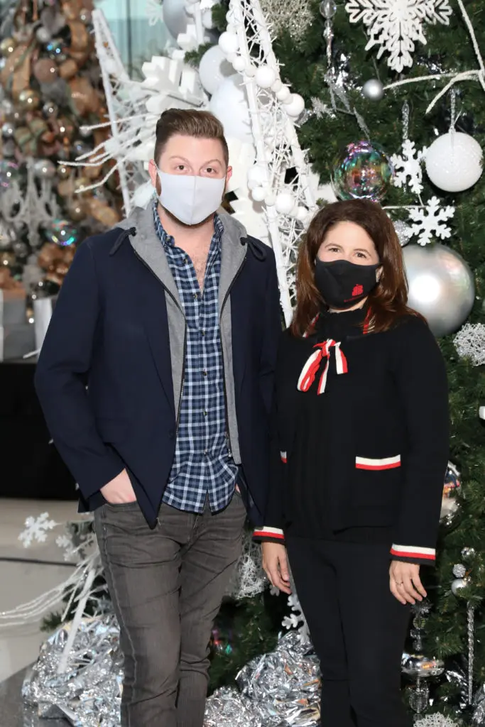 Signature Tree Designer Taylor DeMartino with lead sponsor H-E-B's Lisa Helfman.