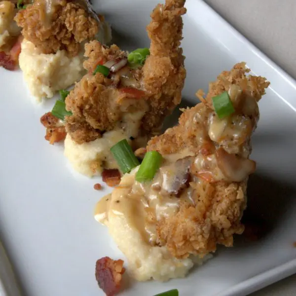 Southern Fried Quail with Bourbon Bacon Gravy