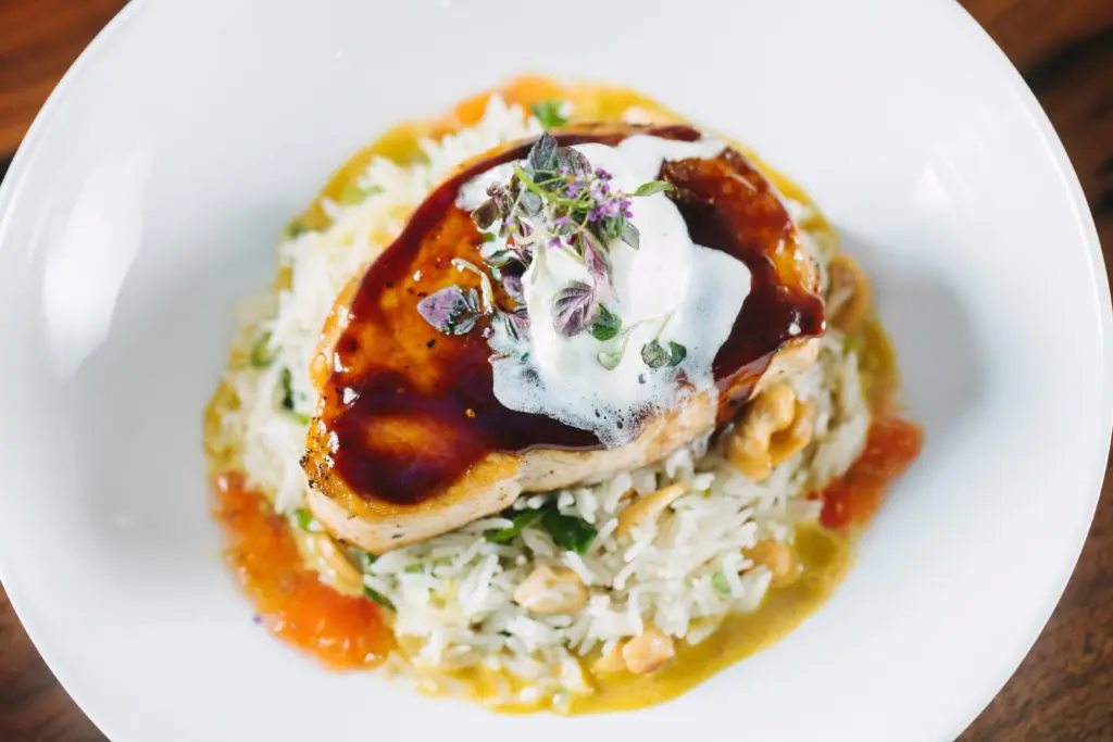 Ginger Miso White Soy Swordfish at the newly reopened Wicked Butcher. in The Sinclair Hotel.