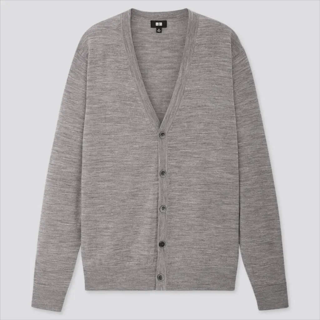 Japanese company Uniqlo offers an affordable option for those looking to purchase multiple colors. (Merino V-Neck Long Sleeve Cardigan, currently on sale for $39)