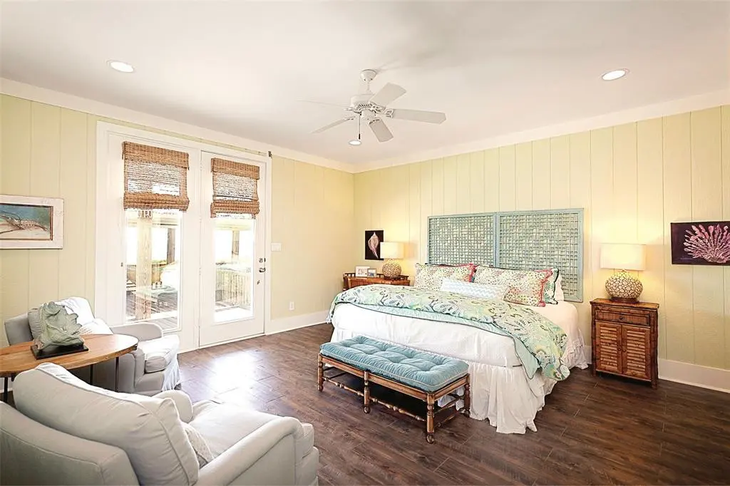 The house includes six bedrooms, six full baths and one half bath.