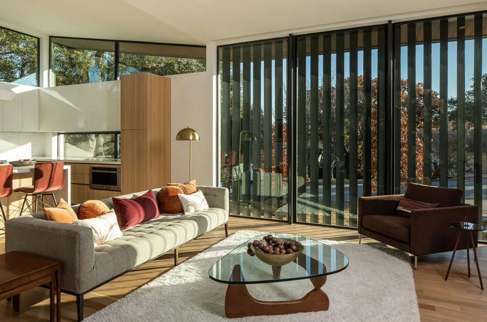 High end finishes, loads of windows and architectural detailing by Coxist Studio give the home, built by FIA Homes, a fresh approach to modern. (Photo by Jake Holt)