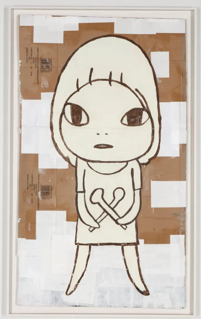 Yoshitomo Nara's "Girl with Drum Sticks", 2019 at Dallas Contemporary. Yoshitomo Nara is a leading artist of the Superflat movement. (Courtesy of Nara, Blum & Poe, and Pace Gallery)