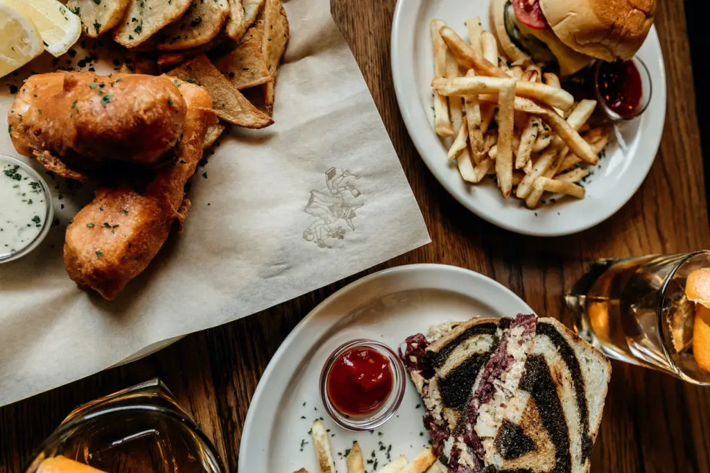 Harwood Arms features British favorites on their menu like fish & chips, chicken tikka, and other pub food. (Photo by Marquel Plavan)