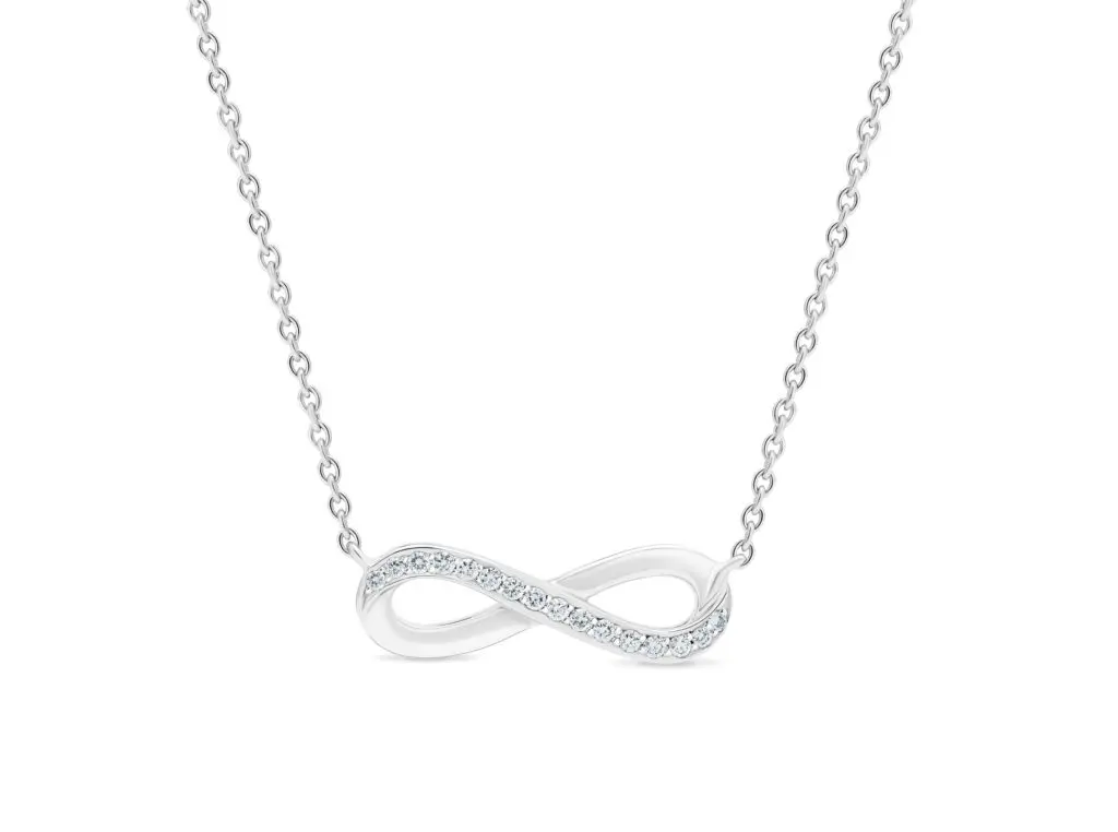 De Beers' Infinity Necklace is a match for the delicate Infinity Bracelet in the My First De Beers collection.  