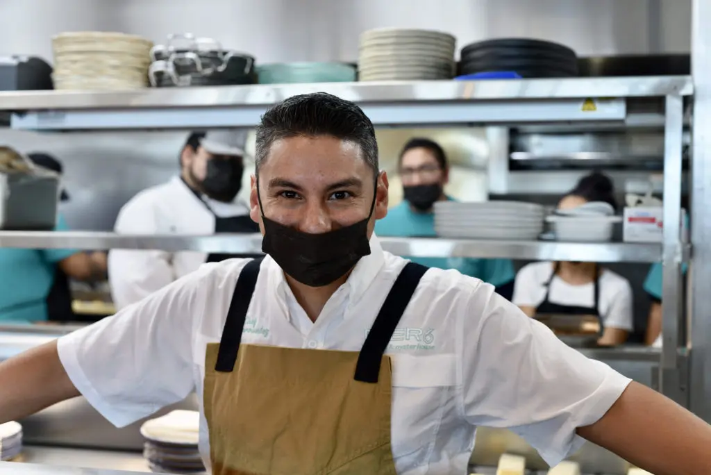Chef Joe Cervantez brings his experience at Brennan's Houston to the kitchen at Pier 6 Seafood & Oyster House in San Leon, Texas. (Photo by Kimberly Park)