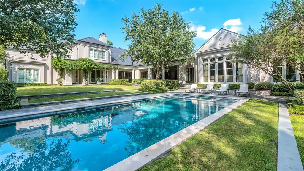 The Neo-Classical home in Piney Point Village was a custom design by Rudy Colby.