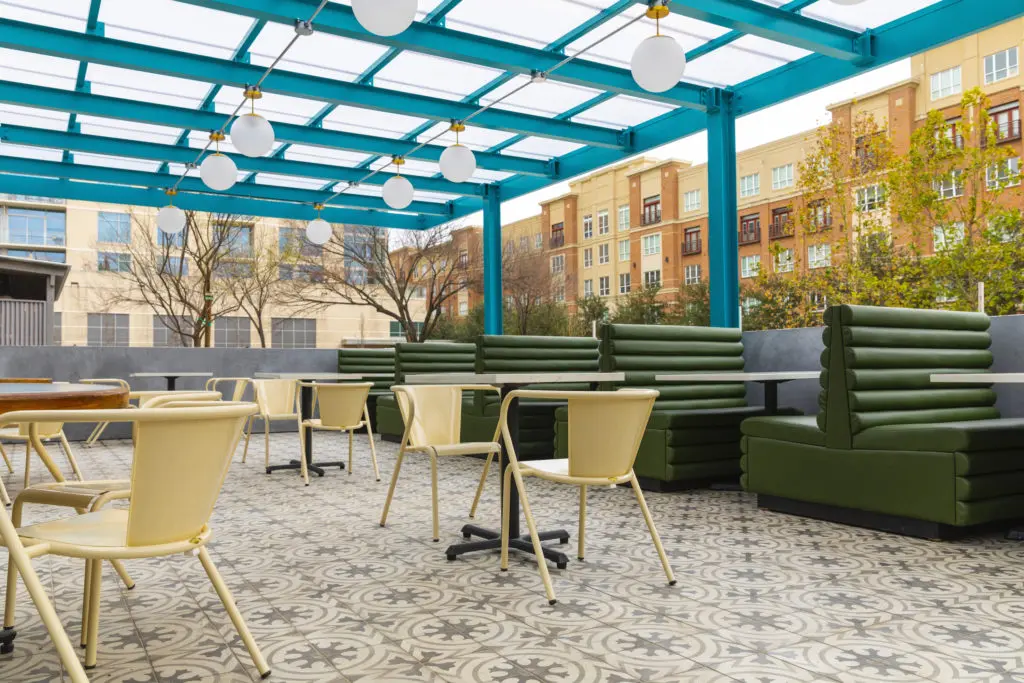 The reimagined Local Foods Market features a 50-seat outdoor patio. (Photo by Julie Soefer)