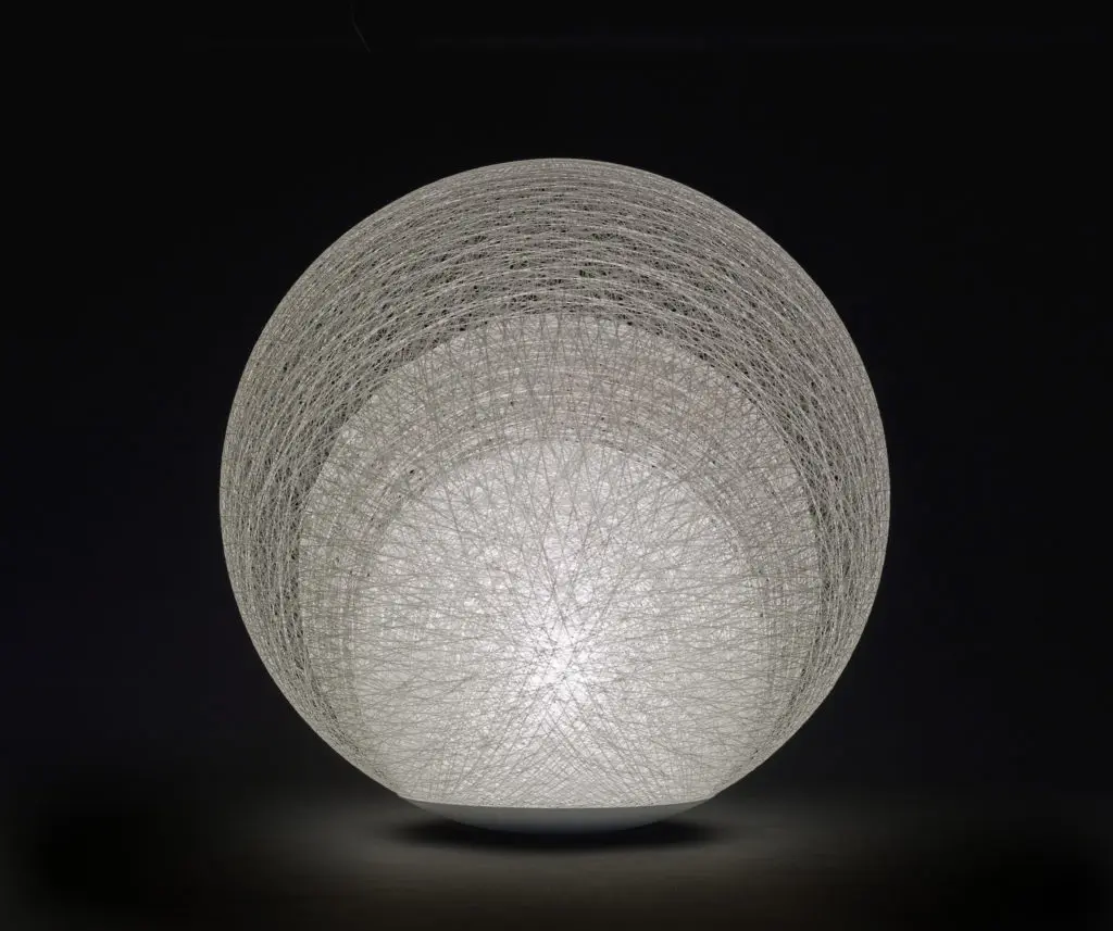 Toyo Ito, Mayuhana Mie Floor Lamp, designed 2007, made 2019, fiberglass, aluminum, steel, paint, and 60 watt incandescent bulb.